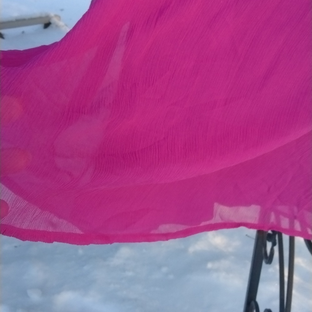 NWT J. Crew 100 % silk Chiffon Magenta Sleeveless Empire Waist Dress Size 8 - Picture 7 of 14